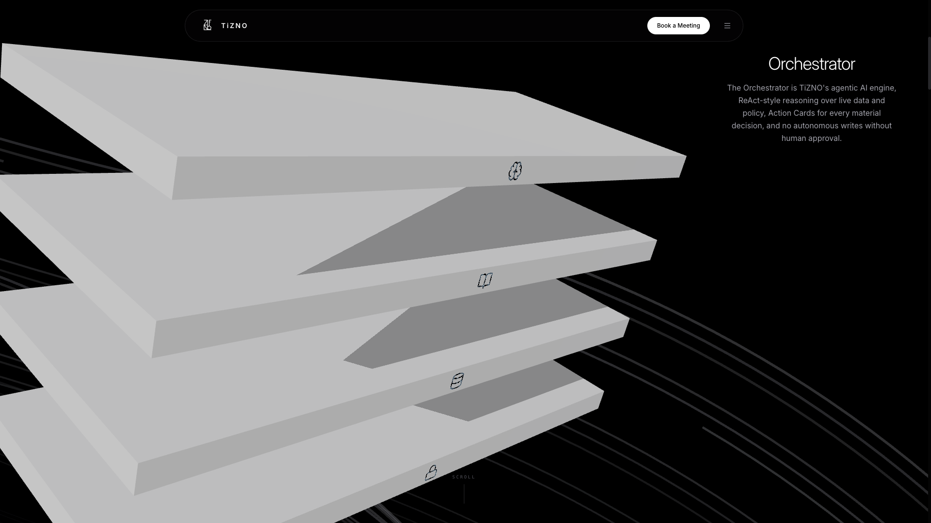 Tizno Orchestrator — agentic AI engine with human approval